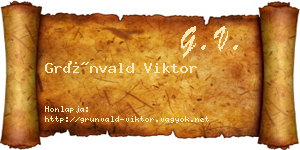 Grünvald Viktor névjegykártya